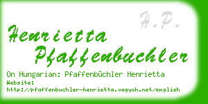 henrietta pfaffenbuchler business card