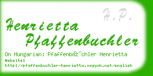 henrietta pfaffenbuchler business card